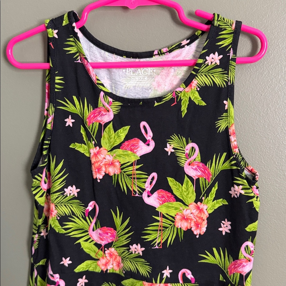 Children’s Place Flamingo Dress- 7/8 (NWOT)